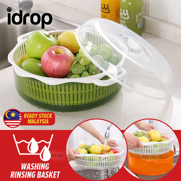 idrop Double Layer Fruit Vegetable Dish Washing & Rinsing Display Basket