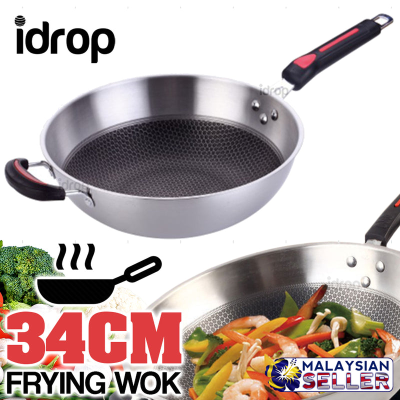 idrop 34cm HULI Kitchen Cooking Frying Wok Pan