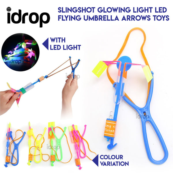 idrop Slingshot Glowing Light LED Flying Umbrella Arrows Toys