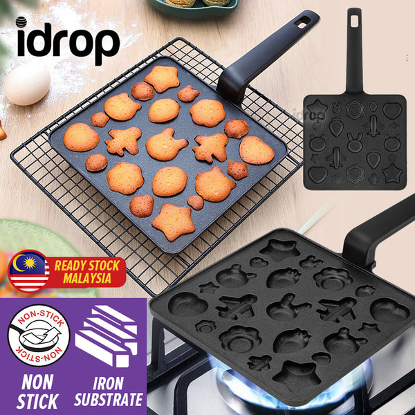 idrop Assorted Shapes Biscuit Pancake Baking Mold Pan / Kuali Acuan Biskut Aneka Bentuk / 各种形状饼干煎饼烤模盘