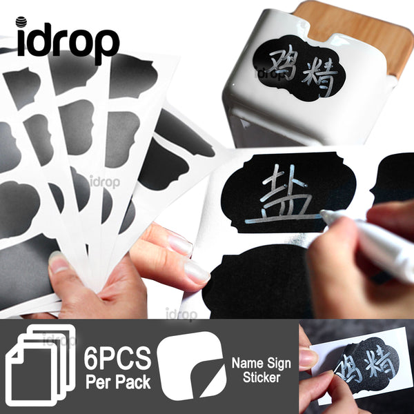 idrop Name Label Identification Sticker Sign ( 1 SET / 6PCS )