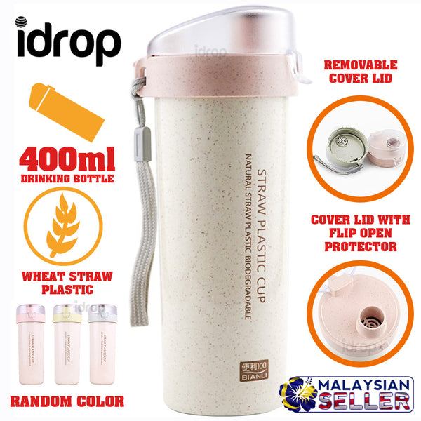 idrop 400ml Portable Drinking Bottle Wheat Straw Plastic