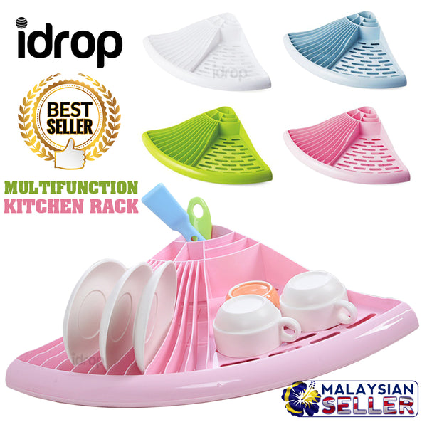 idrop Multifunction Kitchen Dish Utensil Cup Drying Drainer Rack