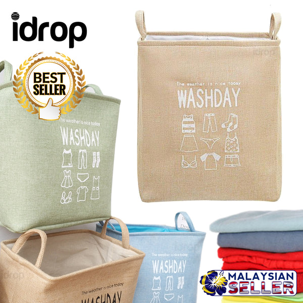 idrop WASHDAY BAG BASKET - Cotton Fabric Storage Laundry Bucket