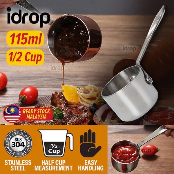 idrop [ 115ml | 1/2 Cup ] Stainless Steel Steak Sauce Pouring Cup / Cawan Sos Pencicah / 304不锈钢牛排酱汁杯