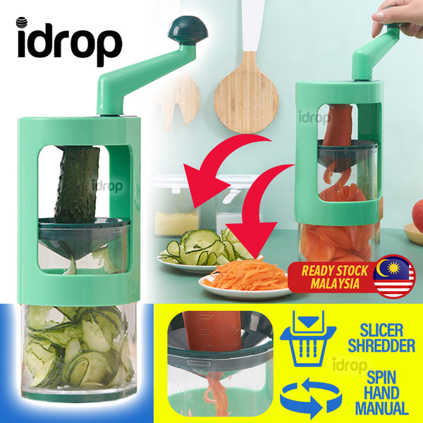 idrop Multifunction Kitchen Vegetable Hand Manual Spin Slicer Roller