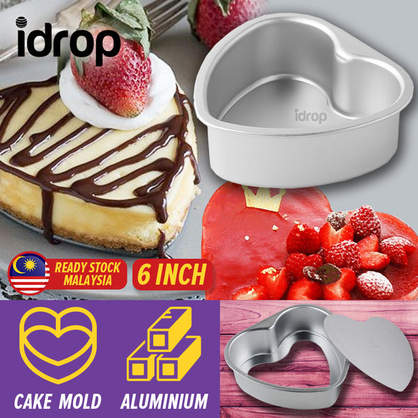 idrop [ 6in ] Heart Shape Aluminium Cake Mold / Acuan Kek Aluminium / 心形铝蛋糕模具