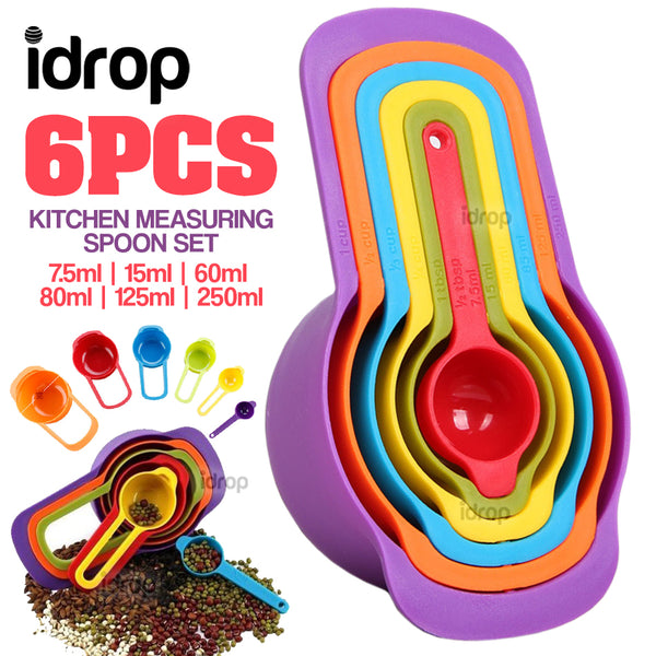 idrop 6pcs Kitchen Baking Cooking Measuring Spoon Scoop Set