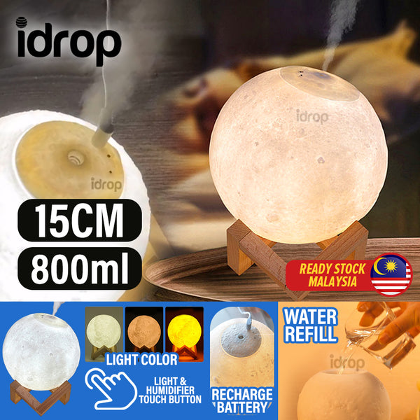 idrop 3D Moon Light LED Nightlight Rechargeable Humidifier [ 15cm ]