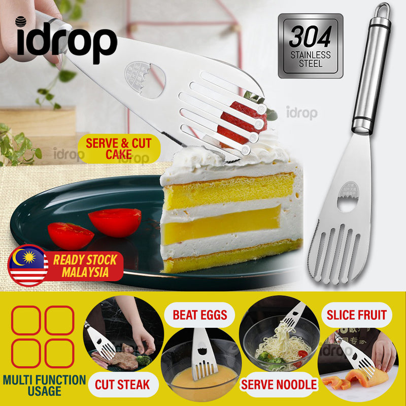 idrop [ 5 FUNCTION ] Multifunction Mixing & Baking Cake Shovel Stainless Steel SUS304 / Alat Pemotong & Pembancuh Kek / 5大功能蛋糕铲304