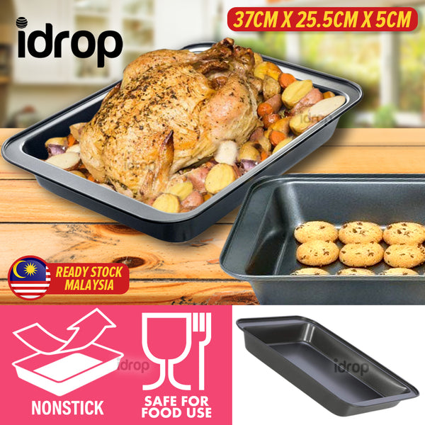 idrop ROASTER PAN Premium Non Stick Coating Easy Cleaning Pan [ 37CM X 25.5CM X 5CM ]