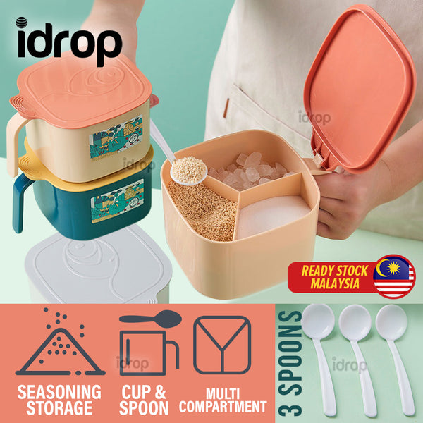 idrop Multicompartment Seasoning Storage Cup with Spoon