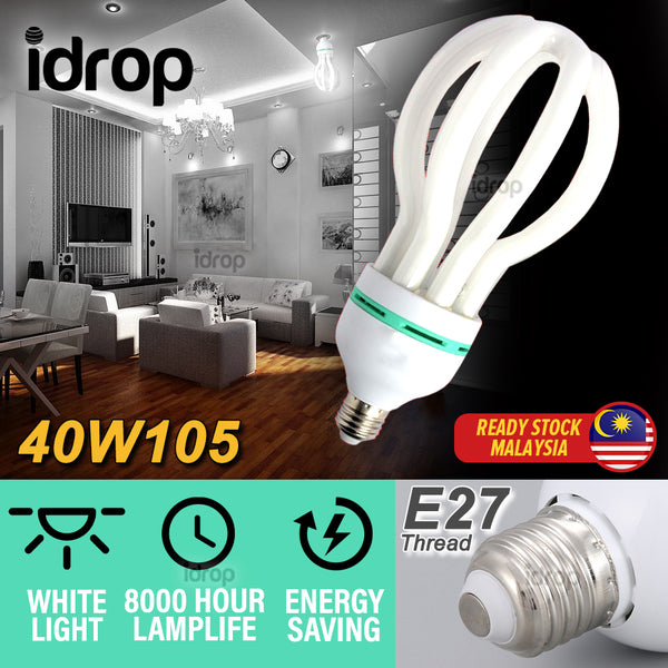 idrop 40W105 E27 Energy Saving Lamp Bulb 8000h Lamplife AC220V-240V 50-60Hz / Mentol Lampu Jimat Tenaga / 40W105 E27 节能灯