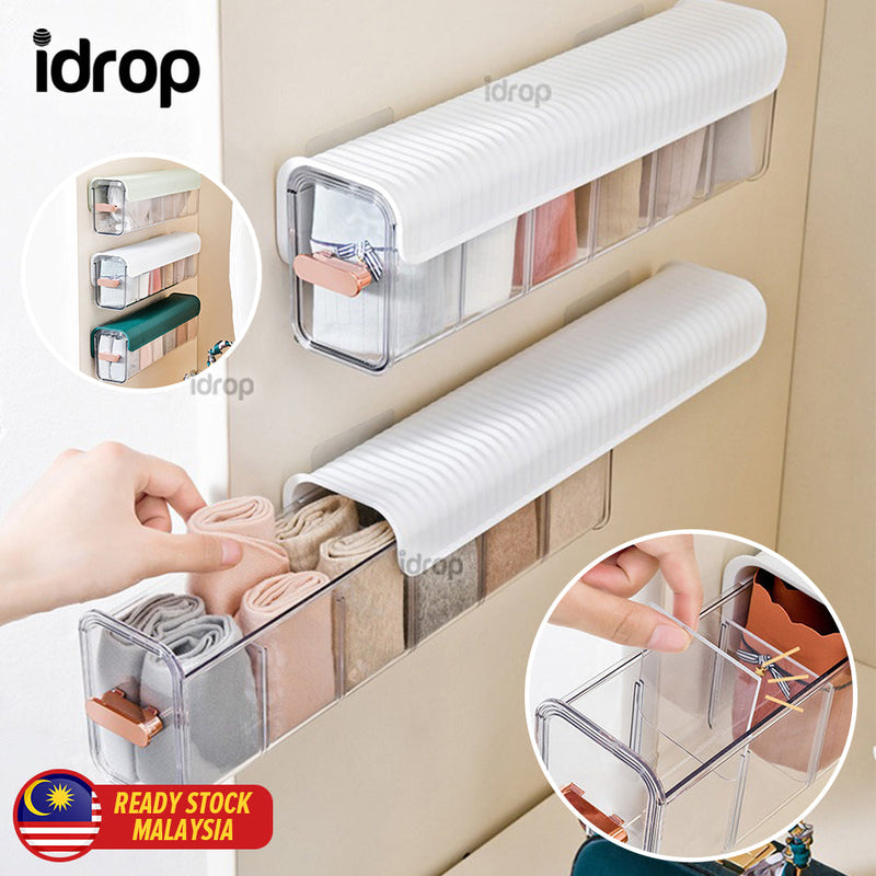 idrop Wall Mounted Partition Storage Rack Box Drawer / Rak Almari Simpanan Pakaian Kecil / 壁挂式分区储物架盒抽屉