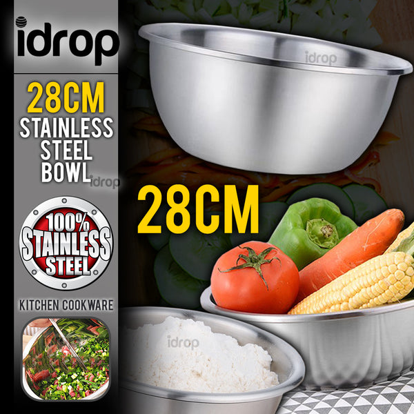 idrop 28CM Stainless Steel Kitchen Mixing Bowl Thicker Cookware Cooking Tools