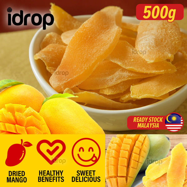 idrop 500g Dried Mango Slice Preserved Sliced Fruit Food Snack / （500克） 泰国芒果干