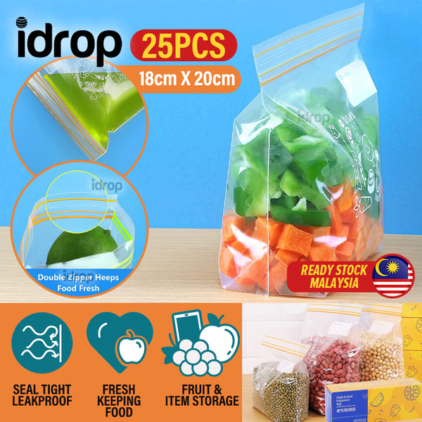 idrop [ 25PCS ] High Sealed Organizer Bag Multifunction Storage Usage Resealable Zipper Bag Beg / Plastik Bungkus Pelbagai Guna / 25PCS#(中号)3金封口袋6丝密实收纳袋(一盒25只)