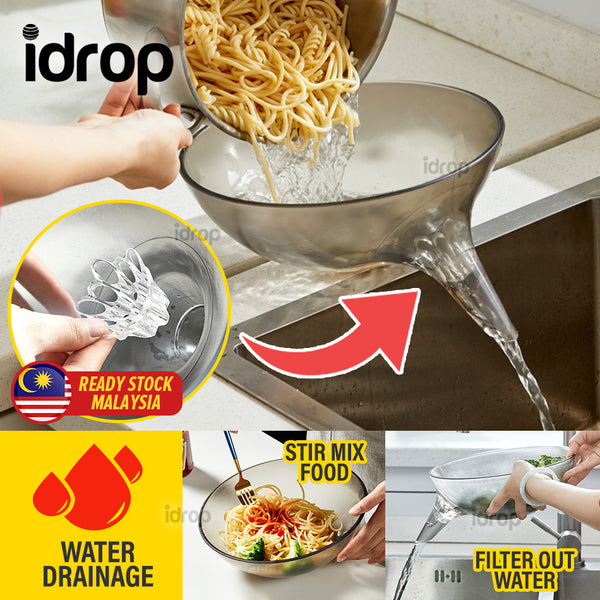 idrop Multifunctional Kitchen Drain Wash Bowl / Mangkuk Basuh / 多功能塑料沥水碗