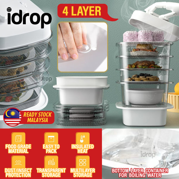 idrop 4 LAYER Multilayer Dust Proof Heat Insulated Food Storage