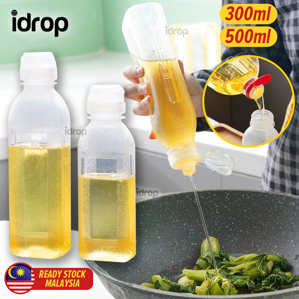 idrop [ 300ml / 500ml ] Kitchen Seasoning Oil Bottle High Temperature Resistant PP5 Material / Botol Sos Minyak / 味全尖叫油瓶pp5油瓶控量调料瓶挤压油壶塑料家用厨房专用喷油瓶