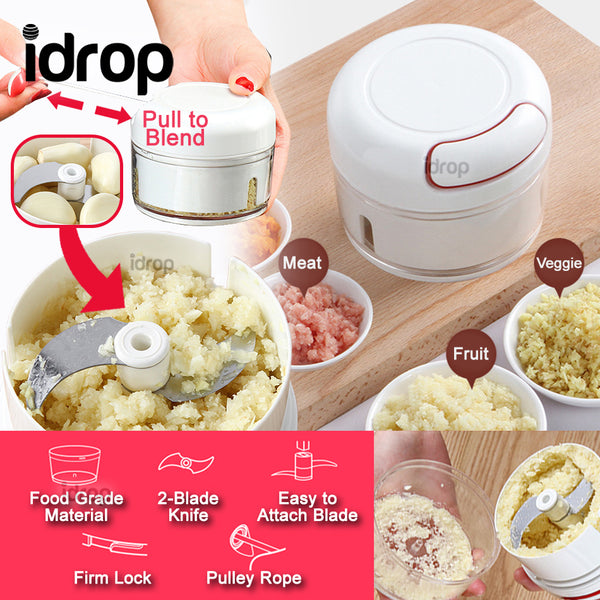 idrop 170ml Mini Handheld Manual Pulley Portable Blender Grinder