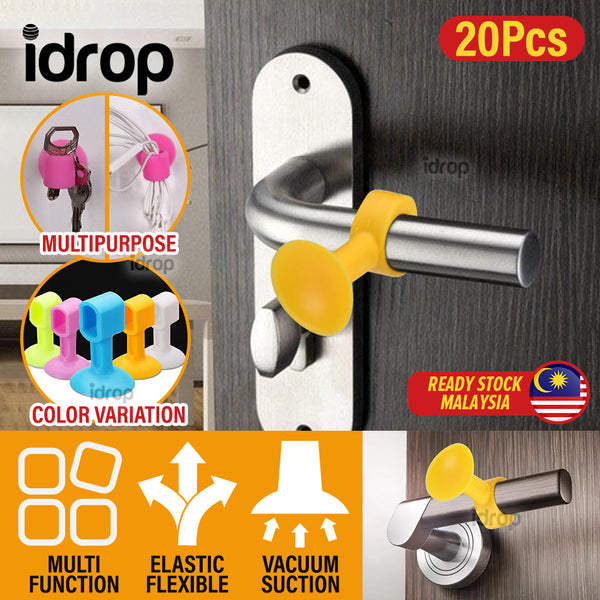 idrop [ 20PCS ] Silicone Suction Mount Door Stopper and Accessory Holder