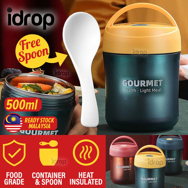 idrop 500ml Stainless Steel Portable Insulated Food Lunch Box Cup Container [ SUS304 ]