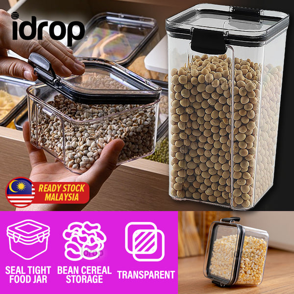 idrop Kitchen Seal Clip Food Jar Transparent Plastic Container [ Small / Big ]