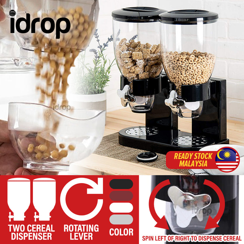 idrop DUAL SNACK DISPENSER - 2 IN 1 Cereal & Candy Dispensing Tower