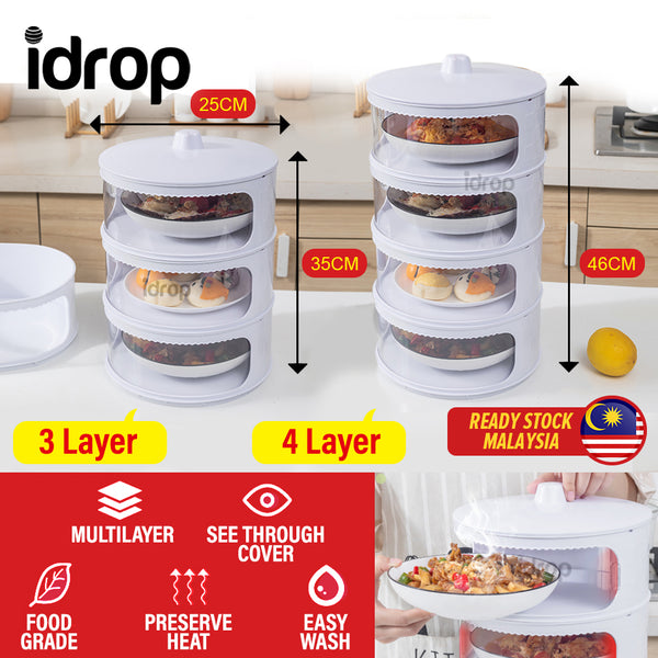 idrop 3 LAYER / 4 LAYER Multilayer Food Dish Storage Rack Protective Cover