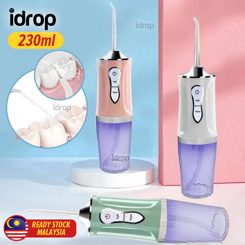 idrop [ 230ml ] Oral Irrigator Electric Water Jet Dental Teeth Flosser Tooth Cleaner / Pencuci Oral Gigi dan Gusi Elektrik / 口腔冲洗器电动喷水牙齿牙线器牙齿清洁器