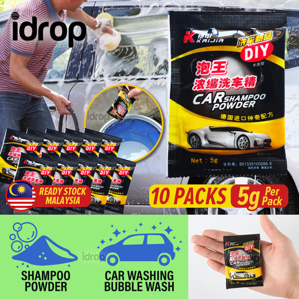 idrop [ 10 PACKS ] DIY Bubble Cleaning Car Shampoo Powder [ 5g Per pack ]