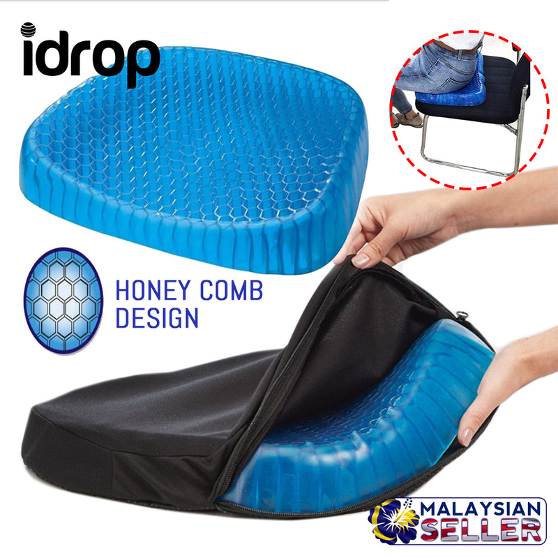 idrop Honeycomb Soft Cool Gel Sitting Seat Cushion