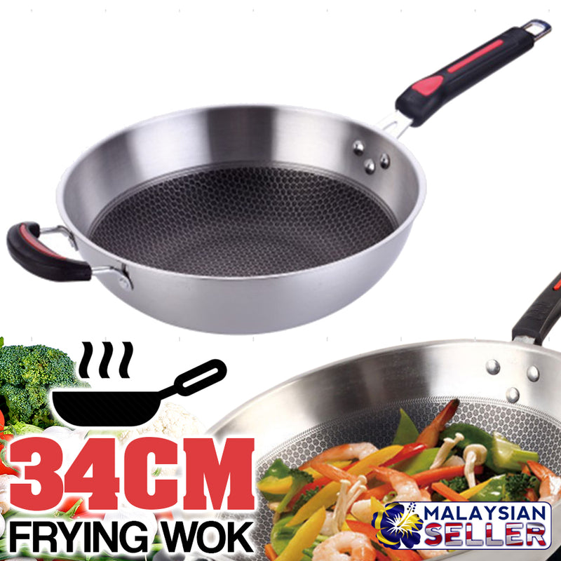 idrop 34cm HULI Kitchen Cooking Frying Wok Pan