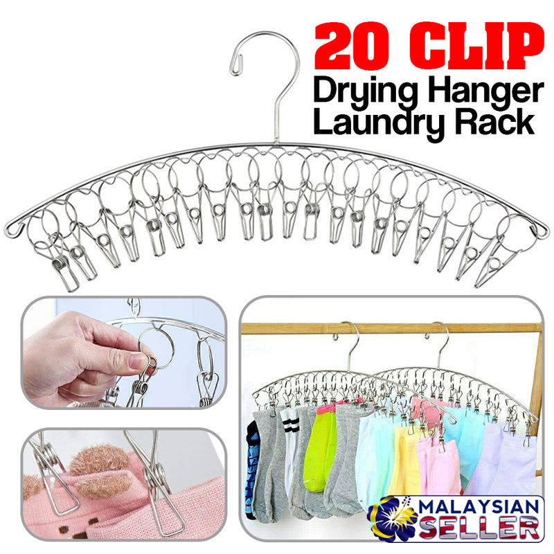 idrop 20 Clip Drying Hanger Rack