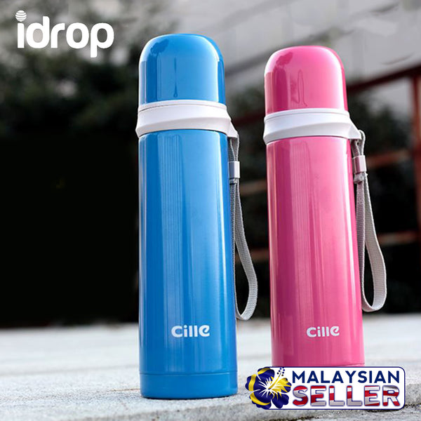 idrop Cille 500ml Tight Vacuum Sealed Thermos Drinking Water Container Bottle [ RANDOM COLOR ]