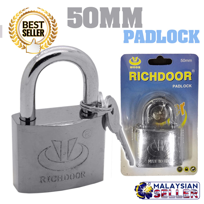 idrop 50mm RICHDOOR Padlock - Door Pad GILT LOCK