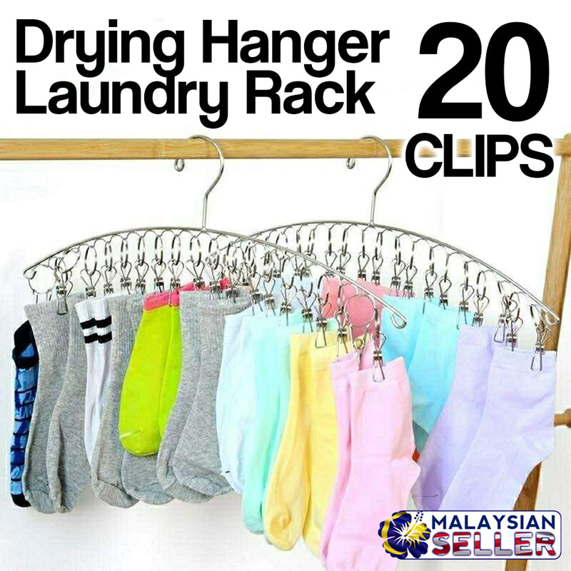 idrop 20 Clip Drying Hanger Rack