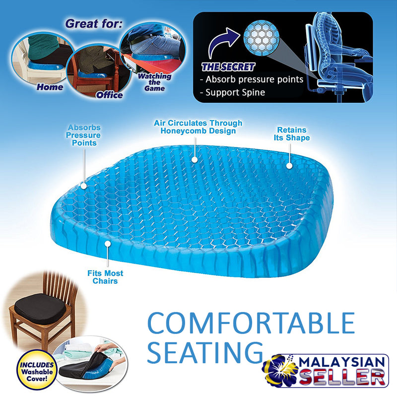 idrop Honeycomb Soft Cool Gel Sitting Seat Cushion