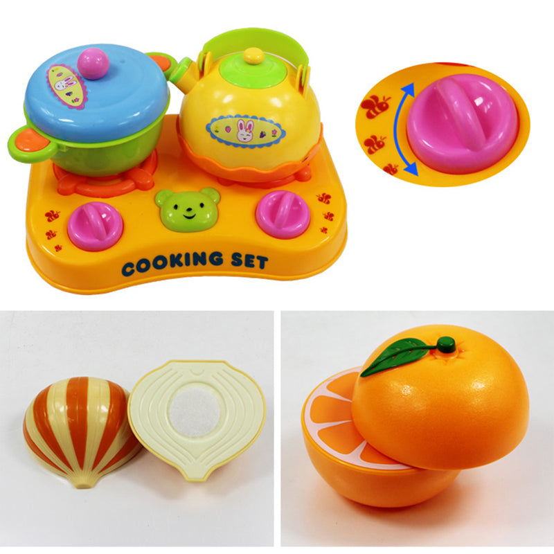 idrop Cutting Fruit Vegetable Toy Pretend Play House Cooking Set for Kids Children