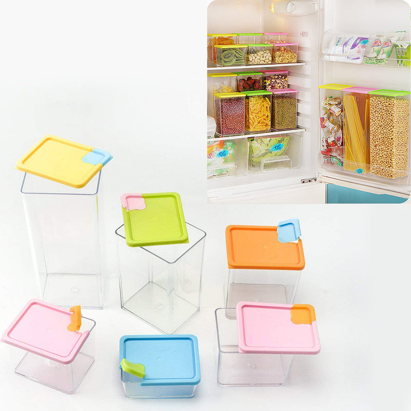 idrop 6 Pcs Stackable & Space- Savvy Pocket Block Spice & Food Storage Box Container