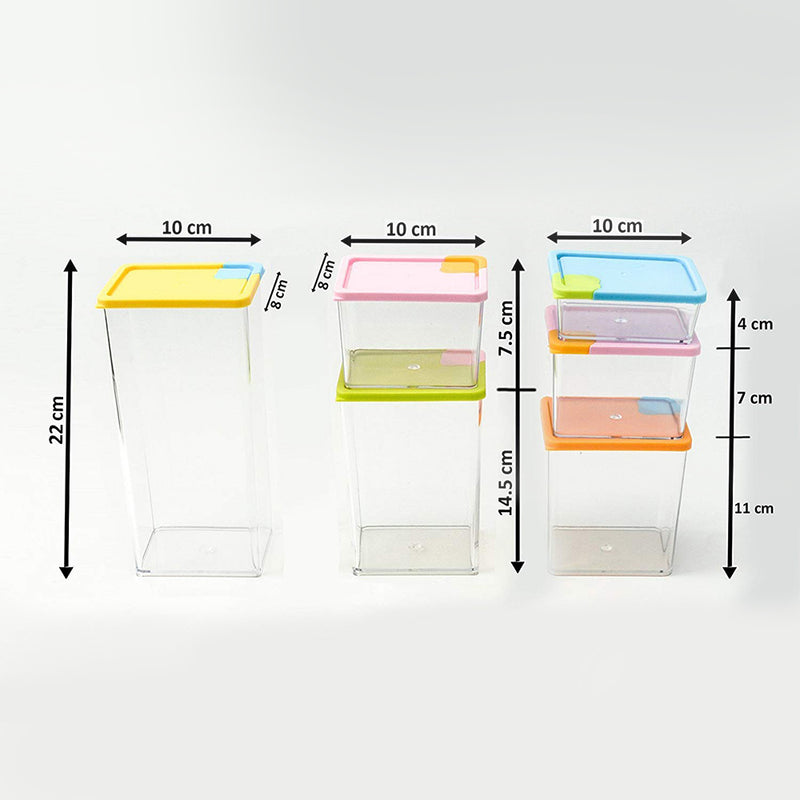 idrop 6 Pcs Stackable & Space- Savvy Pocket Block Spice & Food Storage Box Container