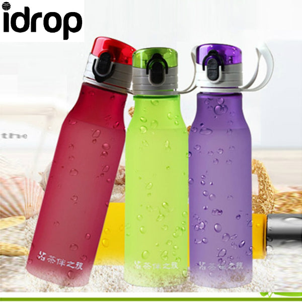 Idrop MC009# 700ml Colorful plastic scrub cargen Portable Travel Seal Water Bottle [Send by randomly color]