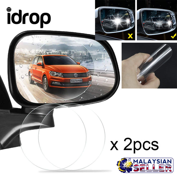 idrop Car Rearview Mirror Waterproof Membrane Anti-fog Anti-Glare Film Sticker [2pcs]