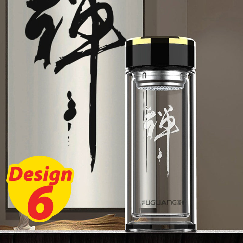 idrop [ 360ml ] Double Layer Thickness Heat Insulation Herbal Tea Drinking Flask with Filter [ Various Design / Custom Design ]