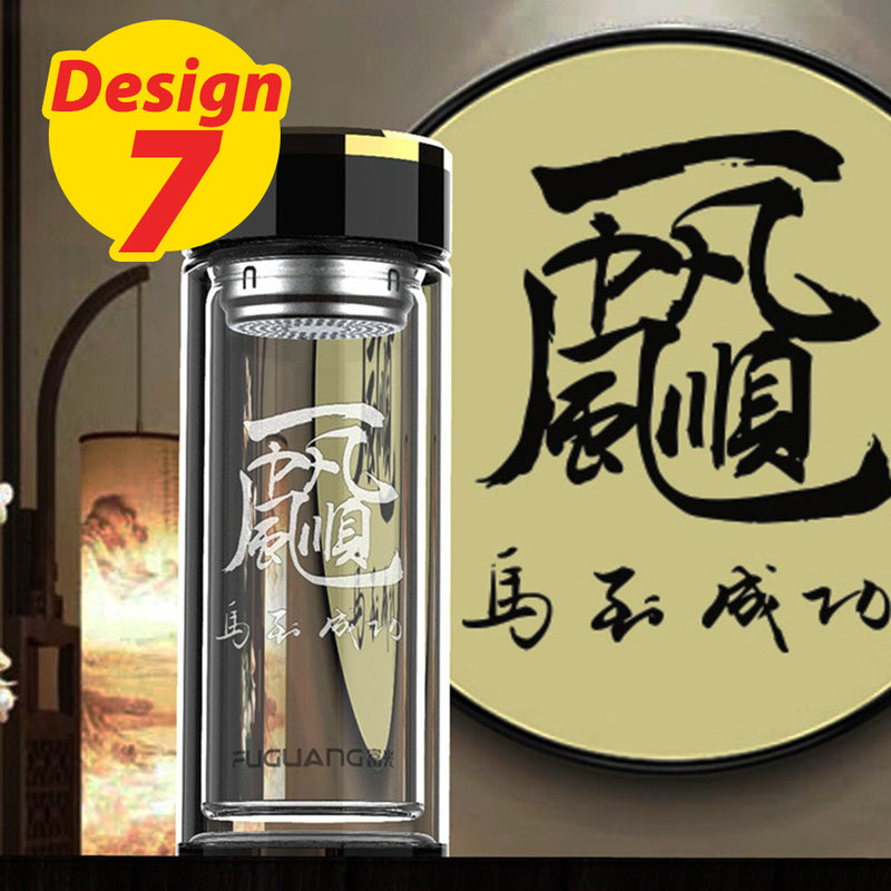 idrop [ 360ml ] Double Layer Thickness Heat Insulation Herbal Tea Drinking Flask with Filter [ Various Design / Custom Design ]