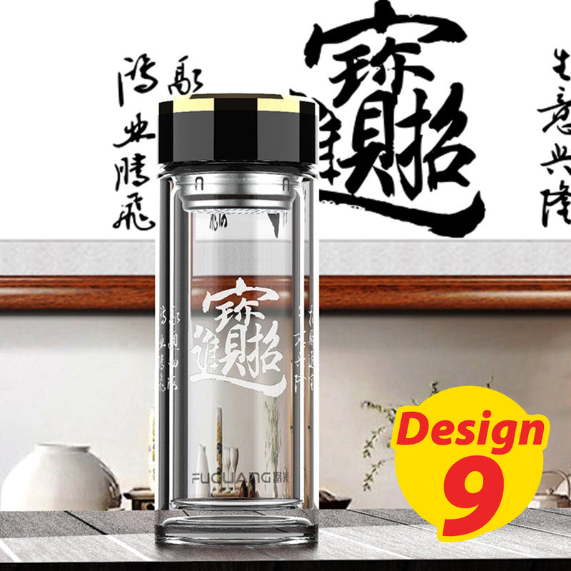 idrop [ 360ml ] Double Layer Thickness Heat Insulation Herbal Tea Drinking Flask with Filter [ Various Design / Custom Design ]