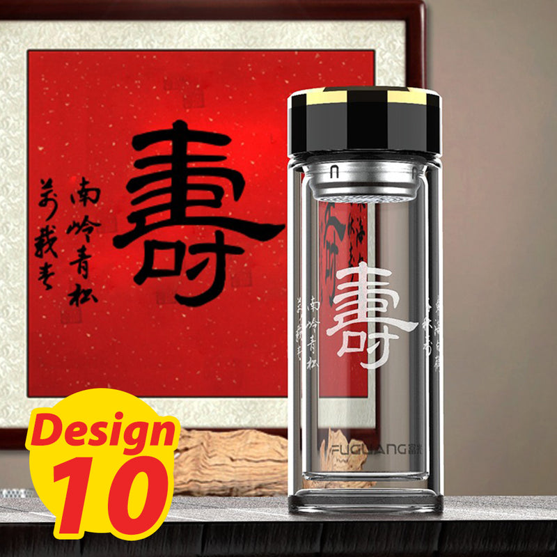 idrop [ 360ml ] Double Layer Thickness Heat Insulation Herbal Tea Drinking Flask with Filter [ Various Design / Custom Design ]