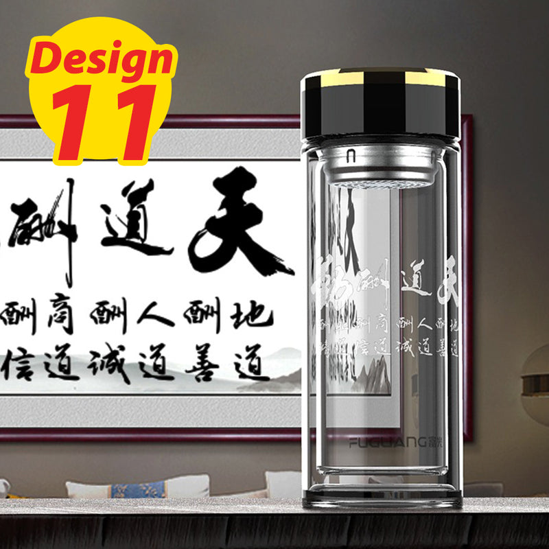 idrop [ 360ml ] Double Layer Thickness Heat Insulation Herbal Tea Drinking Flask with Filter [ Various Design / Custom Design ]