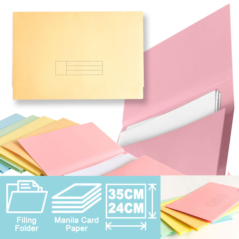 idrop Pocket File Manila Card Paper Flat Filing Folder [ 35cm X 24cm ]